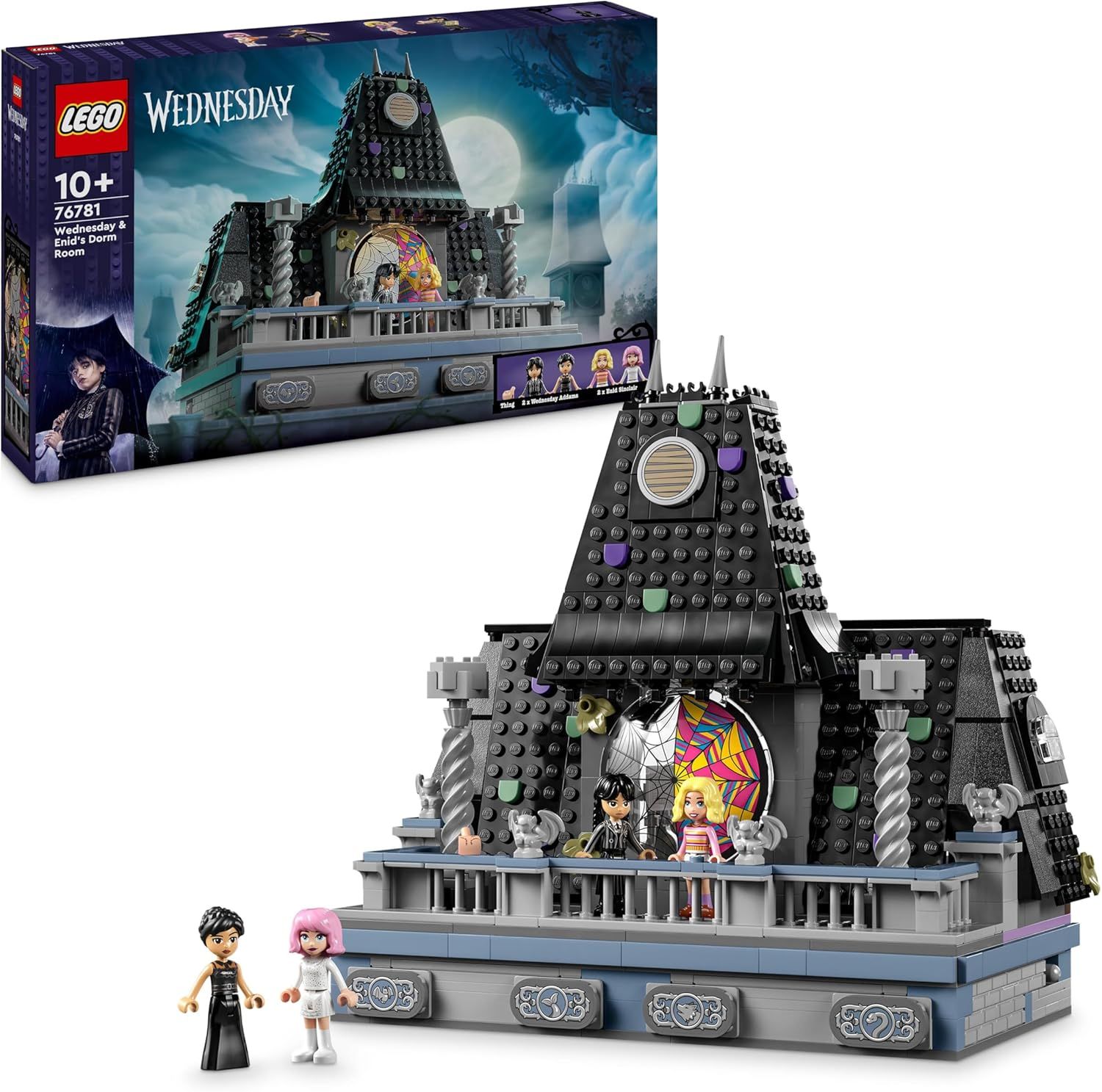 LEGO Mercredi La Chambre de Mercredi et Enid - Cadeau Nevermore à Personnaliser et Collectionner - 4 Mini-poupées, Wednesday
