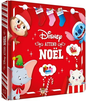 Livre Disney attend Noël, avec Stitch, Dumbo, Mickey, Winnie, etc.