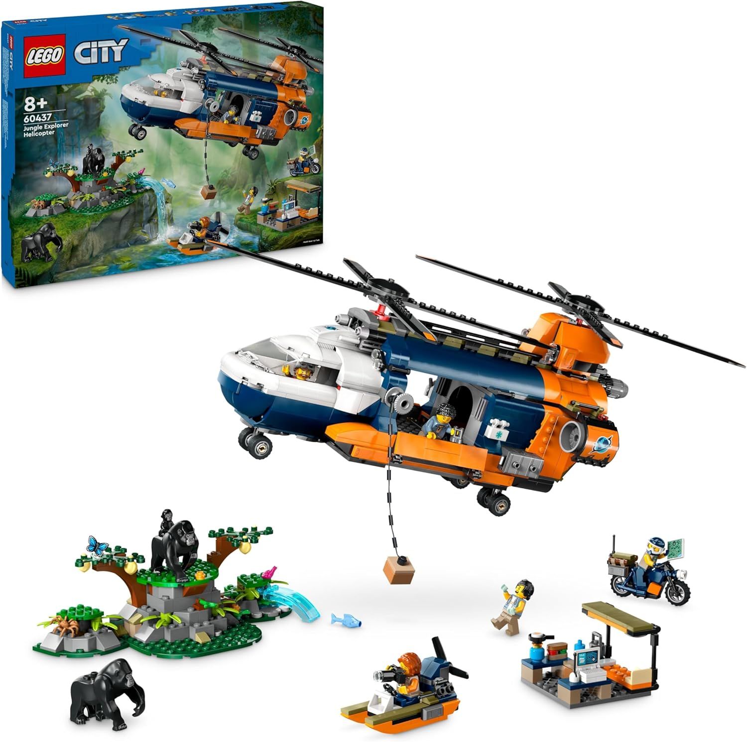 LEGO City L’Hélicoptère de l’Explorateur de la Jungle au Camp de Base