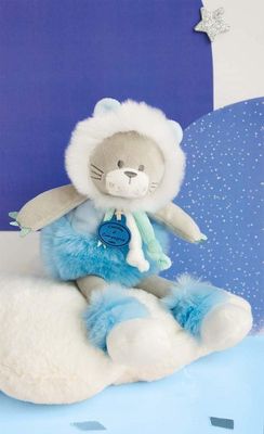 Doudou et Compagnie - Peluche Lion - 30 cm - Bleu - Artikool