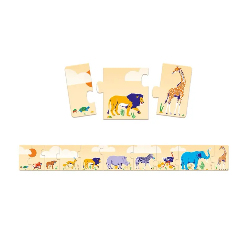 Puzzle Djeco 10 pièces Animaux, petits et grands