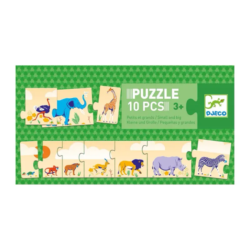 Puzzle Djeco 10 pièces Animaux, petits et grands