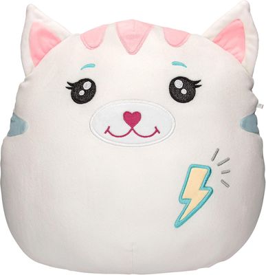 Depesche 13045 Ylvi Swoppies-Doudou Chat en Blanc, avec Effet Lumineux, éclair et Oreilles Pointues, Peluche