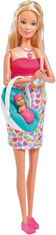 Simba - Steffi Love Tendre Maman - Enceinte - Poupée Mannequin Interactive - 29cm