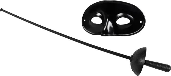 Masque et épée noir de Zorro  60 cm, plastique, pour le carnaval, anniversaire et se déguiser