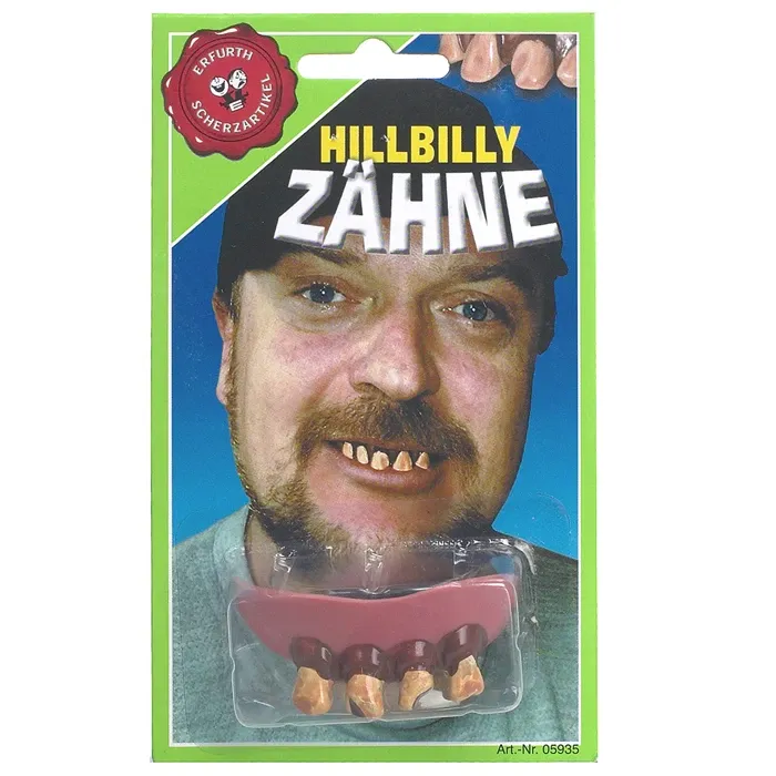 Dents Hillbilly, dentier   pourrie en caoutchouc, farce et attrape, pour carnaval