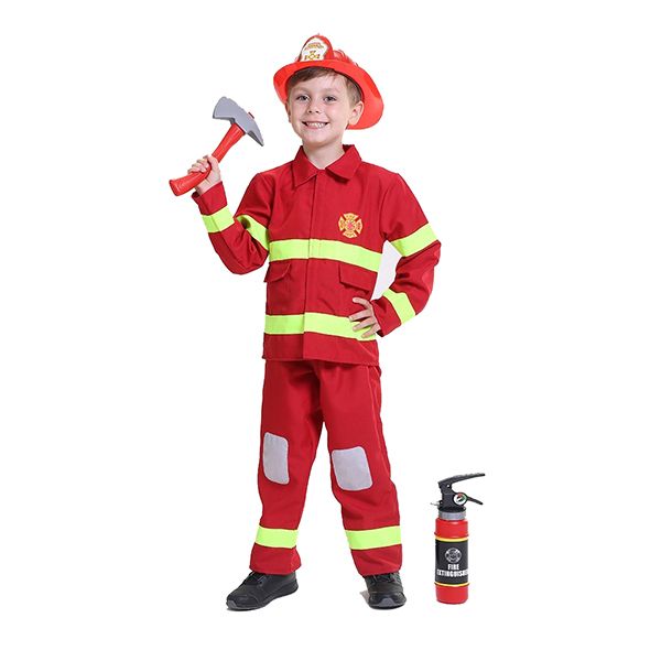 Déguisement, Costume de pompier, sans la hache et l&#39;extincteur, pour le carnaval, anniversaire,  etc.