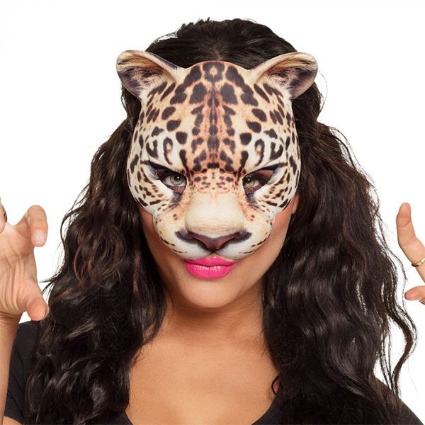 Demi-masque de léopard, pour carnaval, soirée déguisée, etc.
