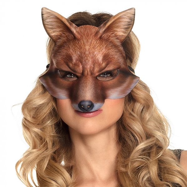 Demi-masque de renard, pour carnaval, soirée déguisée, etc.