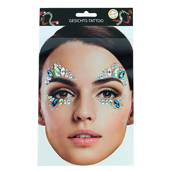 Tatouage( tattoo) pierres précieuses pour la peau Rainbow, pour carnaval, soirée déguisée, anniversaire, etc.