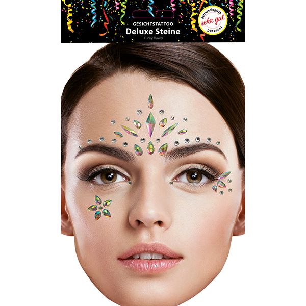 Tatouage (tattoo) pour le visage Funky Flower, pour carnaval, soirée déguisée, anniversaire, etc.