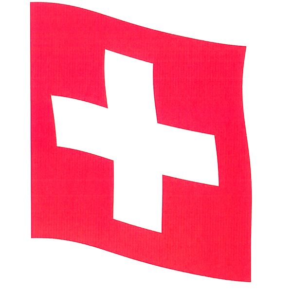 Drapeau à hisser Suisse en polyester 150x150cm en sachet poly avec mousquetons, angles renforcés