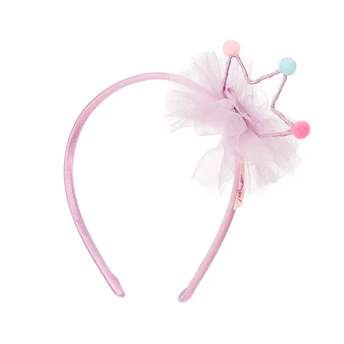 Serre-tête rose avec une couronne de princesse, pour anniversaire