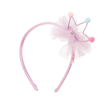 Serre-tête rose avec une couronne de princesse, pour anniversaire
