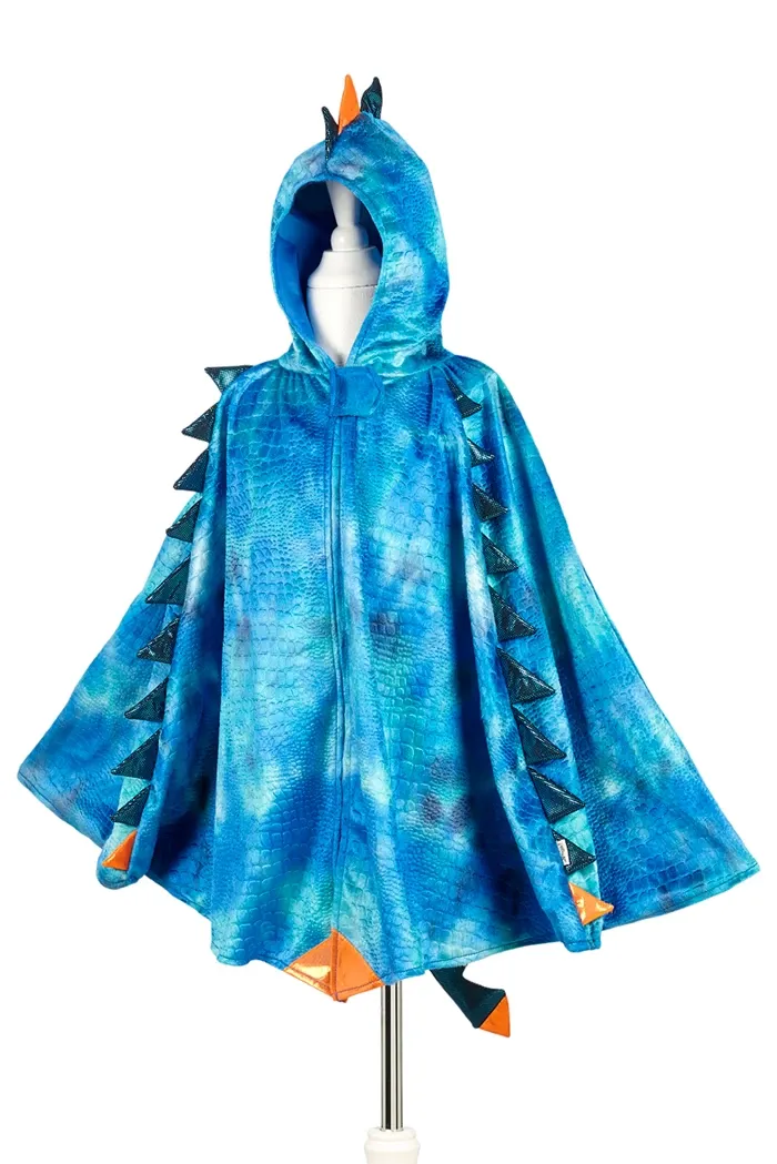 Costume de carnaval, cape bleue de dragon, pour soirée déguisée, anniversaire, etc.