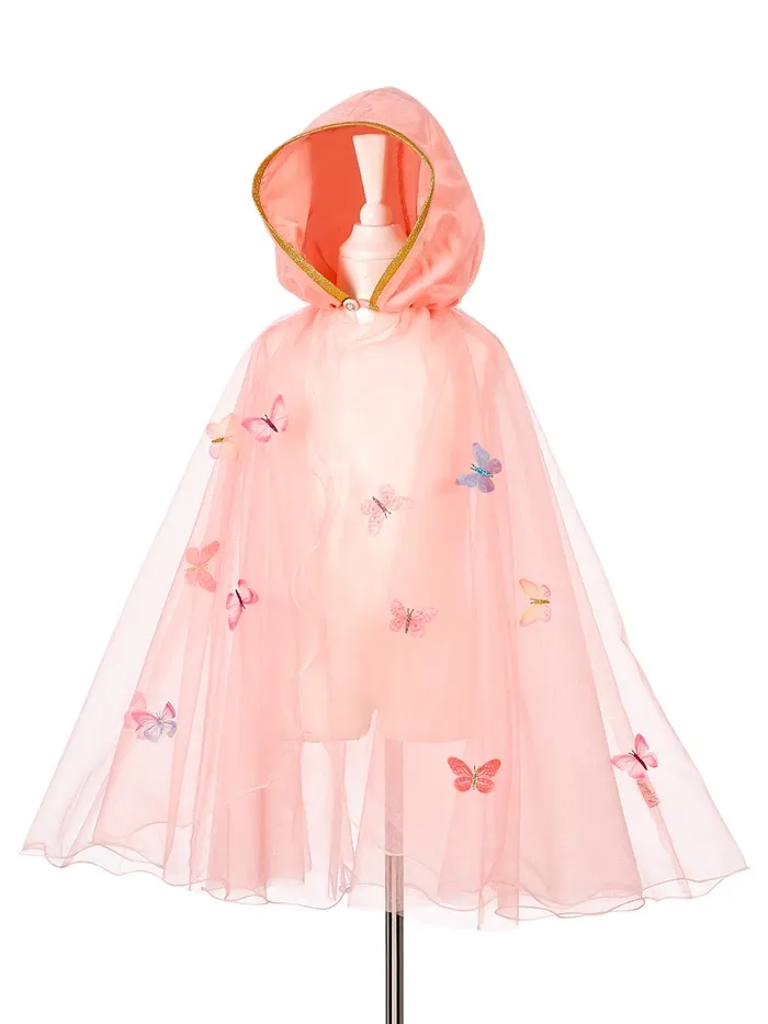 Costume Cape rose avec papillons Lilyanne, 110-122 cm, pour carnaval, soirée déguisée, anniversaire, etc.