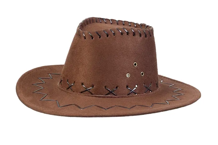 Chapeau de Cow-boy brun marron Alec, pour carnaval, anniversaire, soirée déguisée, etc. Taille enfant