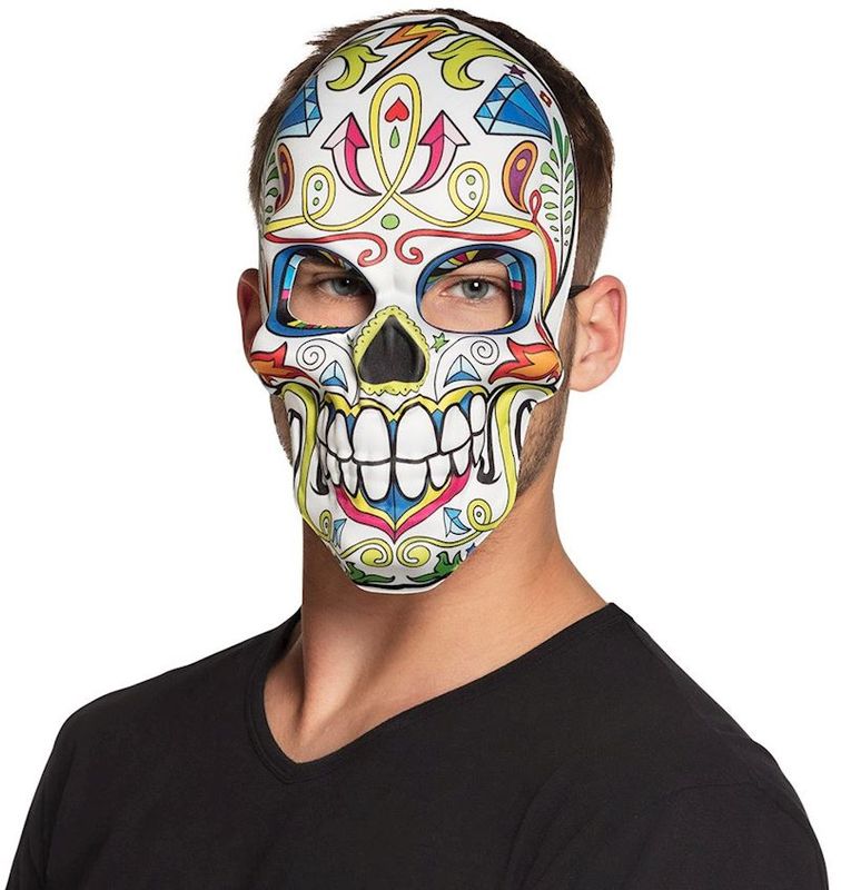 Masque de mort en tissu, dia los Muertos, pour carnaval, anniversaire, soirée déguisée, Halloween