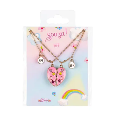 Colliers d&#39;amitié avec deux coeurs, set cadeau, pour anniversaire
