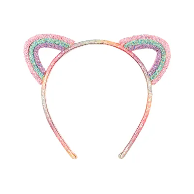 Serre-tête diadème avec oreilles de chat multicolore