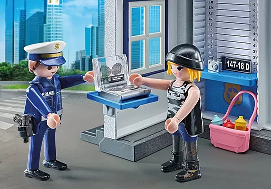 Playmobil Salle d'interrogatoire de police, relevé d'empreintes