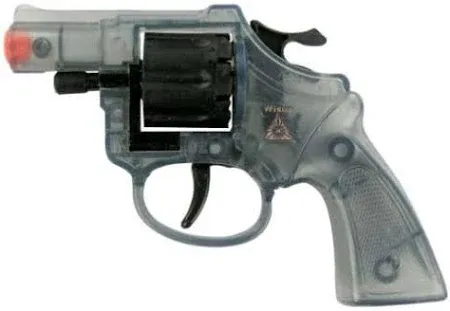 Pistolet en plastique transparent Olly, pour amorces pétard rondelles à 8 coups, carnaval et déguisement