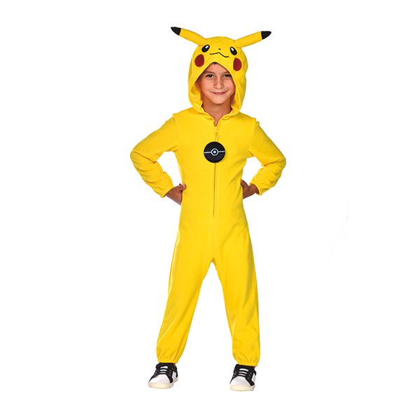 Set costume enfants Pokemon Pikachu M 4-6 ans, combinaison pour carnaval, anniversaire, déguisement