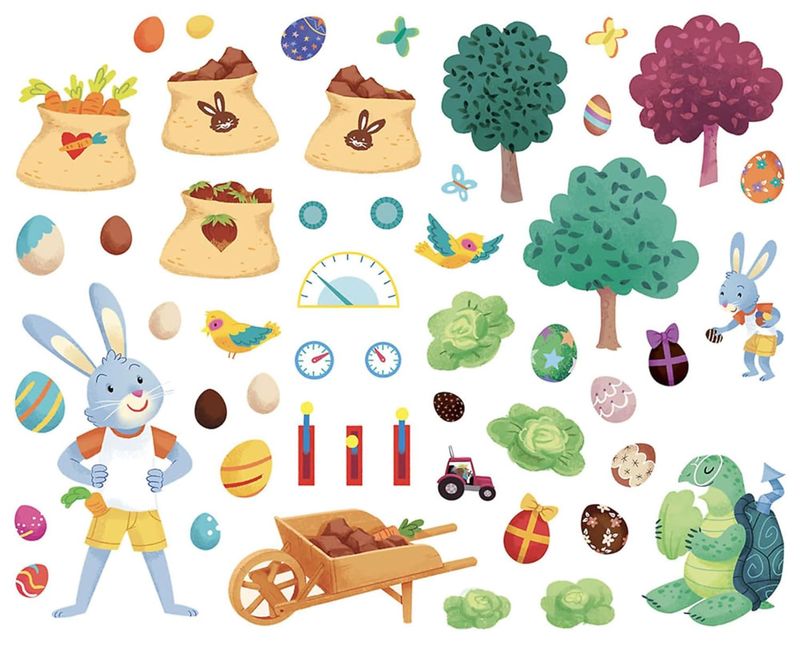Mes autocollants pâques - augustin le lapin