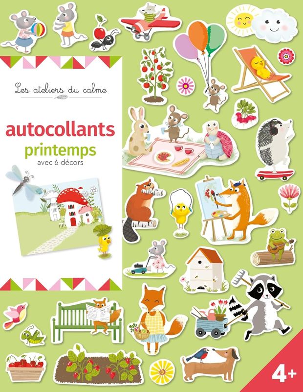 Autocollants Printemps - Avec 6 décors Feuillets mobiles