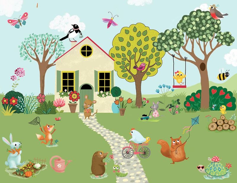 Autocollants Printemps - Avec 6 décors Feuillets mobiles