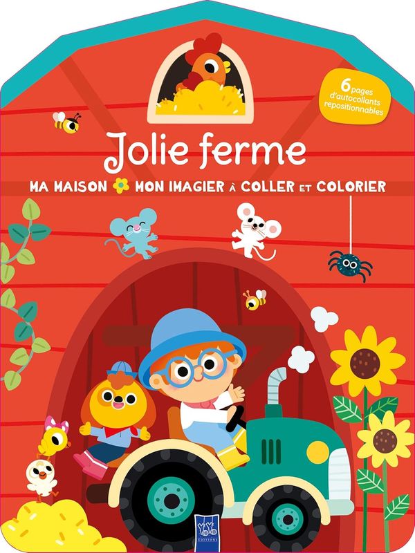 Cahier livre La jolie ferme - coller colorier: Ma maison, mon imagier à coller et à colorier