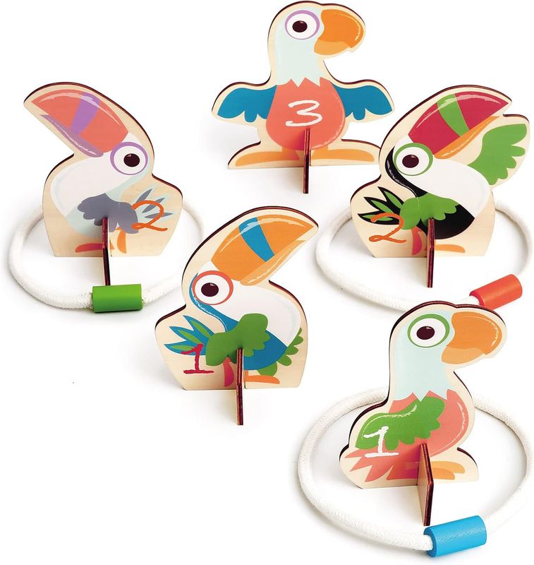Scratch  Jeu de Lancer d'anneaux Toucan Amusant, en bois,  pour Enfants à partir de 3 ans
