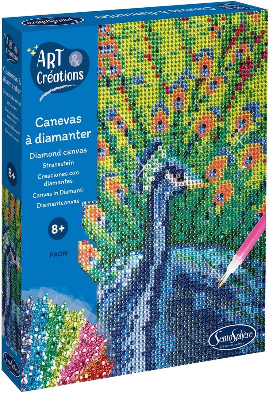 Sentosphère Canevas à diamanter Paon, art créations