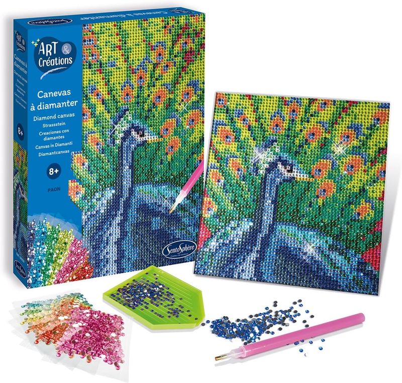 Sentosphère Canevas à diamanter Paon, art créations