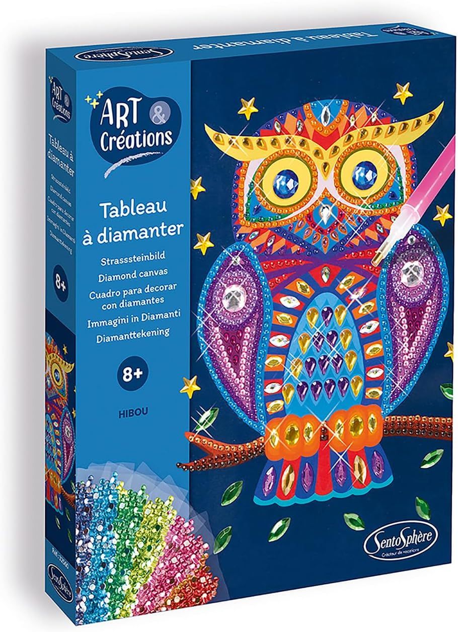 Sentosphère tableau à diamanter hibou, dès 8 ans
