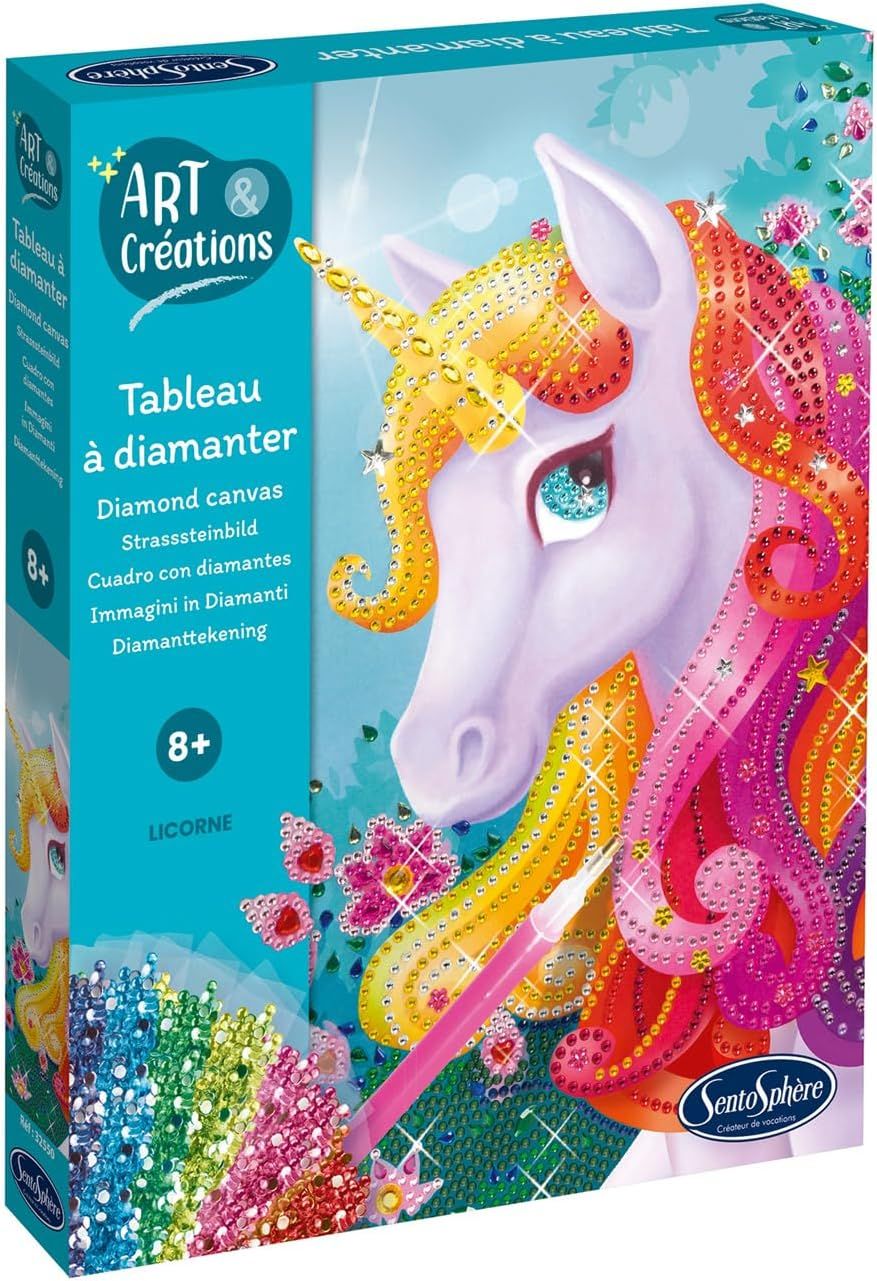 Sentosphère tableau à diamanter licorne, dès 8 ans