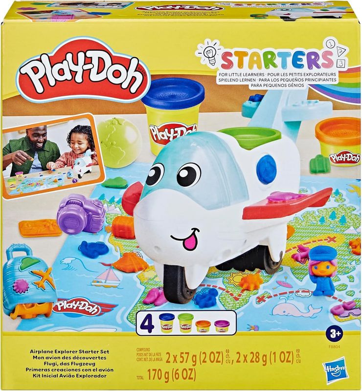 Play-Doh Mon Avion des Découvertes, Coffret Starter Créatif pour Enfants avec Tapis d’Activité, Accessoires et Pâte à Modeler, dès 3 ans