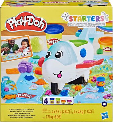Play-Doh Mon Avion des Découvertes, Coffret Starter Créatif pour Enfants avec Tapis d’Activité, Accessoires et Pâte à Modeler, dès 3 ans