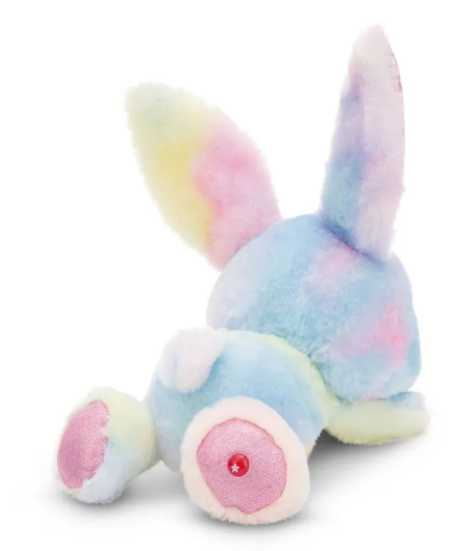 NICI GLUBSCHIS Doudou Lapin Rainbow Candy 25 cm couché - Peluche Moelleuse avec de Grands Yeux Scintillants