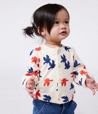 Petit Bateau Jaquette Cardigan bébé en coton, imprimé oiseaux
