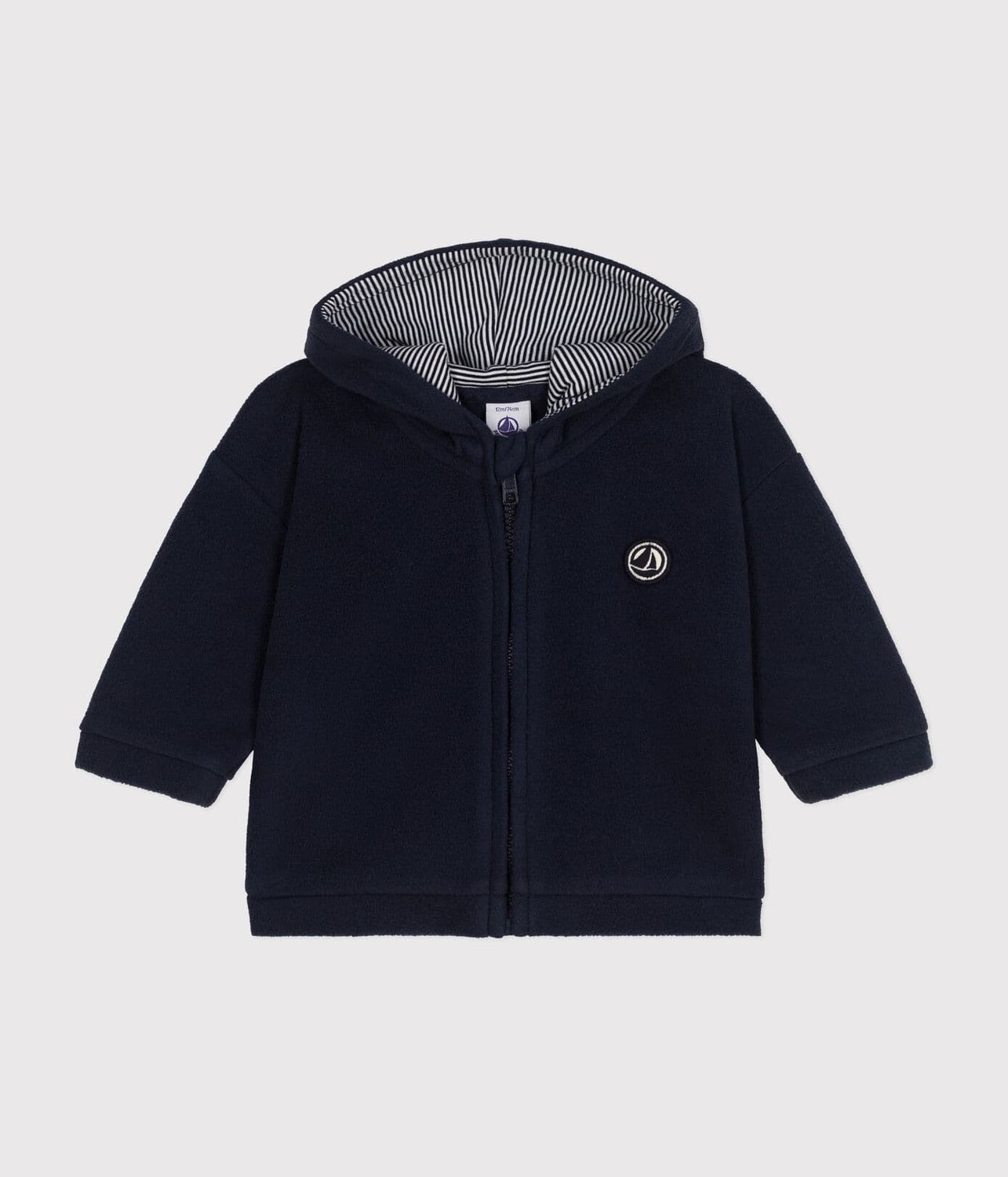 Petit Bateau Jaquette Sweatshirt bébé en polaire, couleur bleu SMOKING