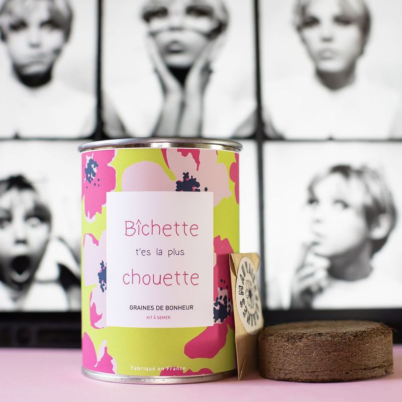 Kit graines  à semer "Bichette t'es la plus chouette"
