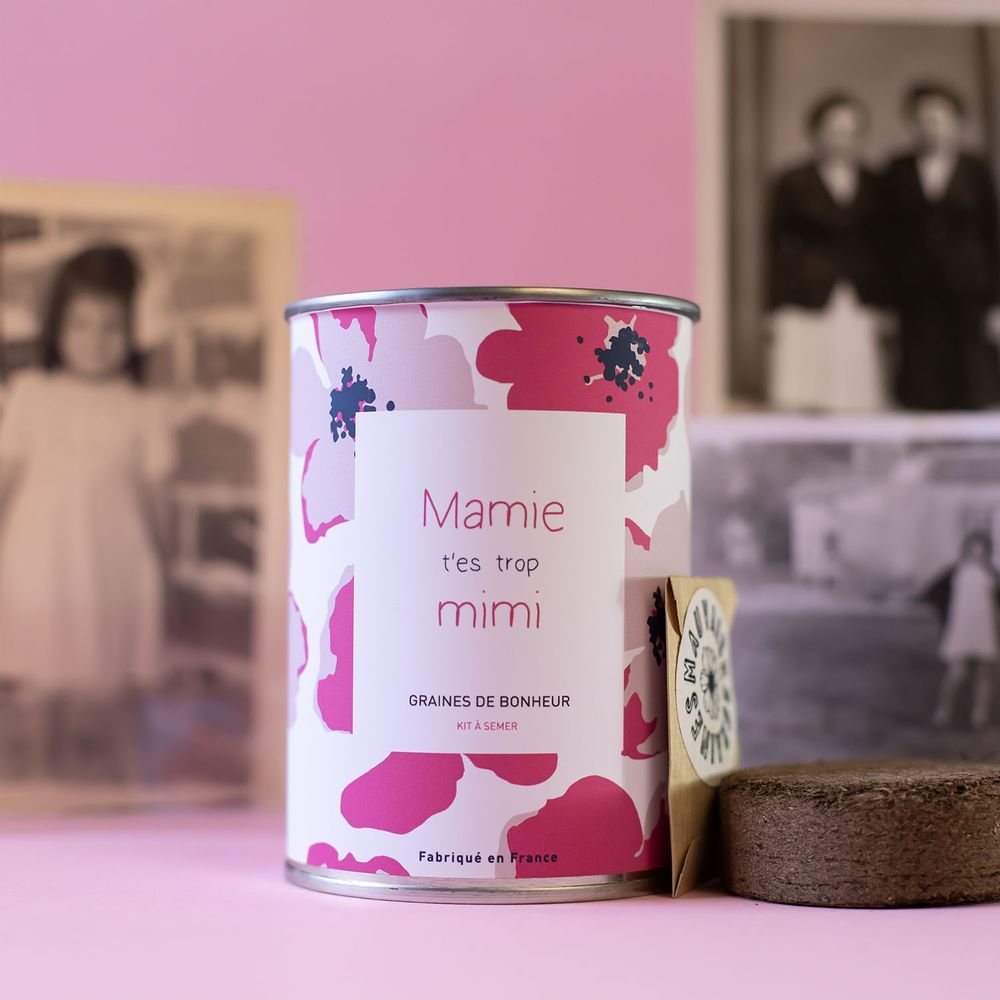 Kit graines à semer &quot;Mamie t&#39;es trop mimi&quot;