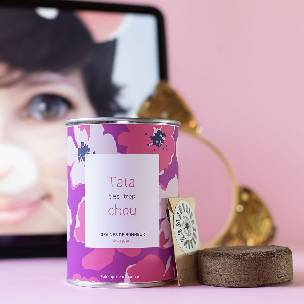 Kit graines à semer &quot;Tata t&#39;es trop chou&quot;