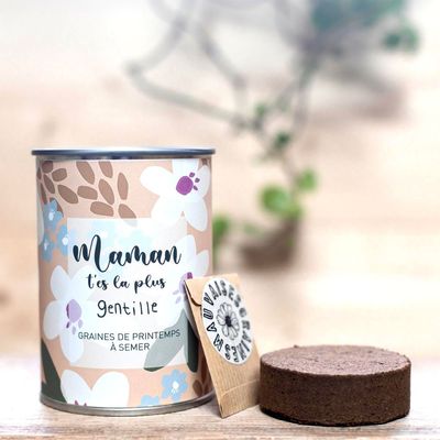 Kit graines  à semer &quot;Maman t&#39;es la plus gentille&quot; Fabriqué en France