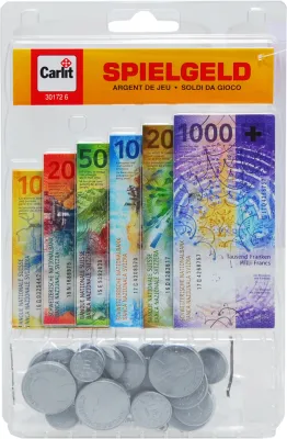 Argent de jeu Franc suisse billets, pièces de monnaie en plastique, dès 4 ans