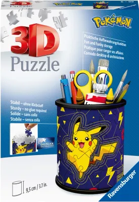 Puzzle 3D gobelet Pokémon 54 pièces, 8x10 cm, pot à crayons, dès 6 ans