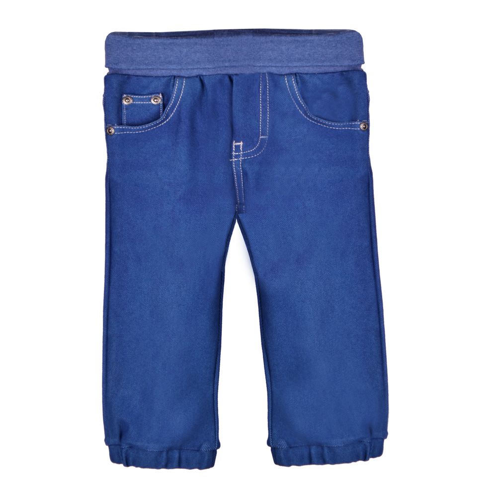 Pantalon stretch bleu avec taille élastique pour bébé
