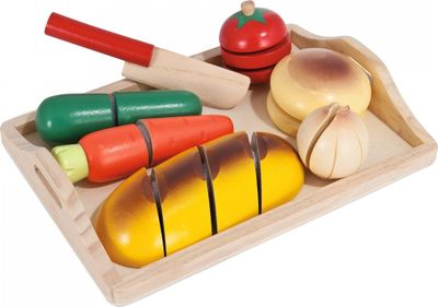 Légumes à découper en bois, avec planche et couteau en bois pour enfants dès 2 ans