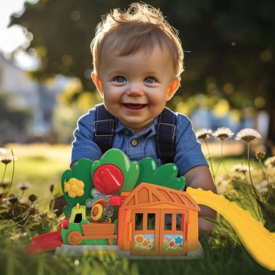 Dickie Toys ABC Flower Fun House Garage de voiture (62 x 23 cm) – Maison de voiture colorée à partir de 1 an avec voiture jouet, rampe et fonctions